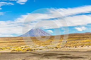 Volcano. The Andes, Road Cusco- Puno, Peru,South America. 4910 m above. The longest continental mountain range in the world