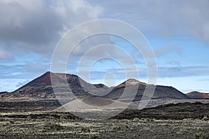 Volcano caldera crater. Volcanic landscape photo