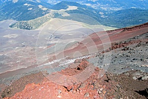 Volcano crater after erruption