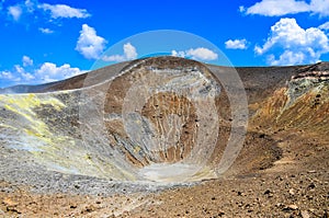 Volcano crater on Vulcano island, Lipari, Sicily