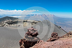 Volcano El Misti crater in Peru