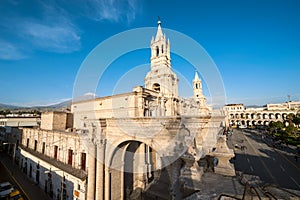 Volcano El Misti overlooks the city Arequipa