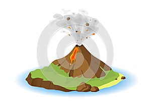 Volcano erupting