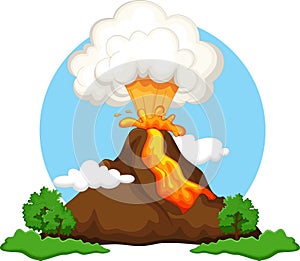 Volcano erupting