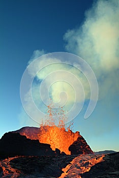 Volcano eruption photo