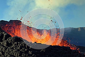 Volcano eruption photo