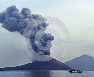 Volcano eruption. Anak Krakatau photo