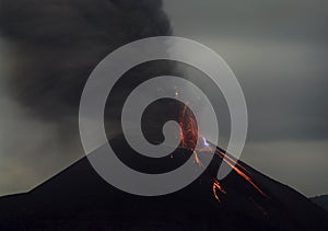 Volcano eruption. Anak Krakatau, Indonesia photo