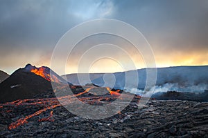 Volcano Eruption In Iceland. photo