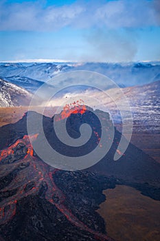 Volcano eruption in Iceland.