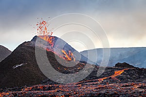 Volcano Eruption In Iceland.