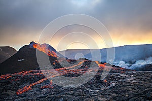 Volcano Eruption In Iceland.