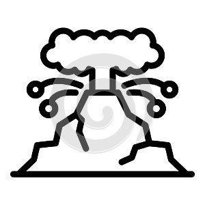 Volcano eruption icon, outline style