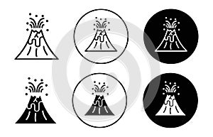 Volcano eruption icon