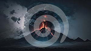 volcano eruption illustration by generative AI