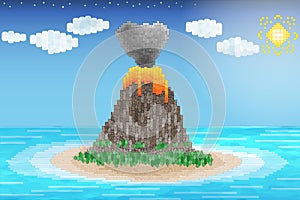 Vulkan explosion Ozean 
