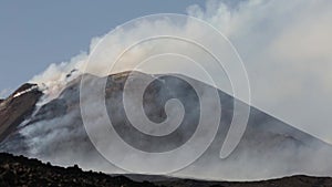 Volcano Etna eruption - explosion and lava flow