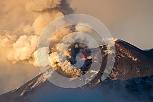 Volcano Etna eruption