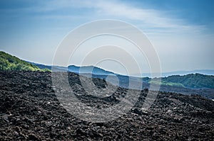 Volcano Etna in the mist