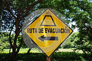 Volcano Evacuation Sign photo