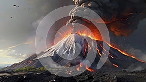 Volcano explosion