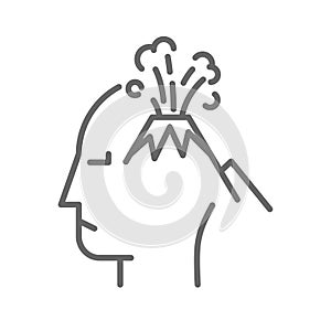 Volcano on human head