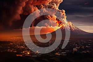 A volcano in Iceland near the town of Grindavik erupts and lava flows into the town