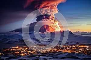 A volcano in Iceland near the town of Grindavik erupts and lava flows into the town