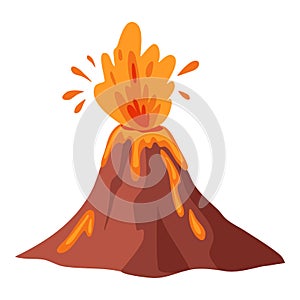 Volcano icon cartoon vector. Lava magma