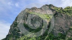 The volcano Ilchulbong. Bottom view. Jeju island, Korea