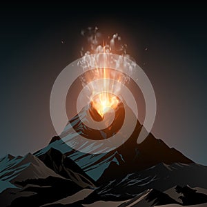 Volcano illustration photo