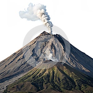 Volcano isolated on white background