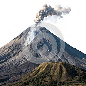 Volcano isolated on white background