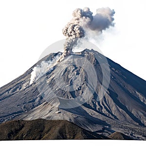 Volcano isolated on white background