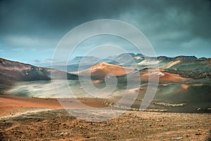 Volcano and lava desert