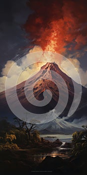 Volcano Majesty A Breathtaking Speedpainting Of Nature\'s Power