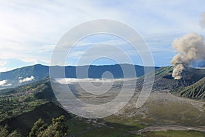 Volcano Mount Bromo Eruption, East Java Indonesia