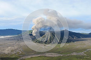 Volcano Mount Bromo Eruption, East Java Indonesia