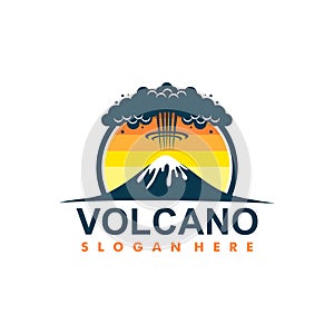 Volcano mountain logo. Simple illustration of volcano mountain vector logo