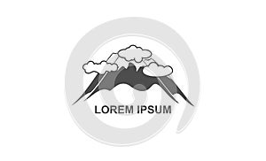 Volcano mountain vector logo template