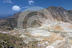 The volcano of Nyssiros island in Greece