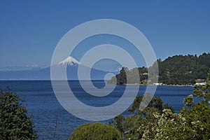 Volcano Osorno on Llanquihue Lake in Southern Chile