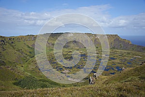 Volcano Rano Kau, Easter Island, Chile