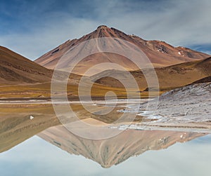 Volcano reflection at Pierdras Rojas photo
