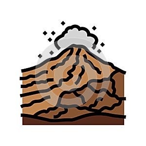 volcano rock landskape color icon vector illustration