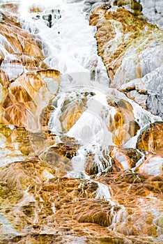 volcano rock texture background - mammoth hot springs yellowstone national park