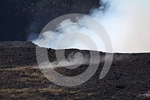 Volcano steam photo
