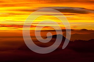 Volcano sunrise, Indonesia