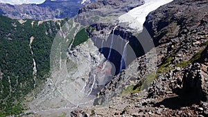 Volcano Tronador and glaciers of Alerce and Castano Overa