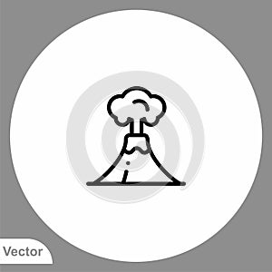 Volcano vector icon sign symbol